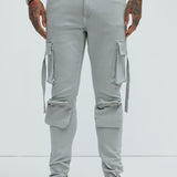 Pantalones Tipo Cargo Bradford Skinny - Gris