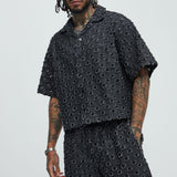 Camisa Abotonada Bravo Cropped - Negro