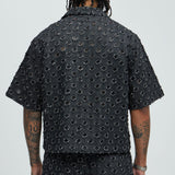 Camisa Abotonada Bravo Cropped - Negro