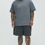 Camisa De Manga Corta Oversized Heavyweight - Carbón