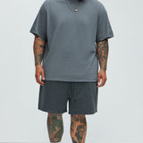 Camisa De Manga Corta Oversized Heavyweight - Carbón