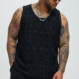 Camiseta De Tirantes Link Textured - Negro