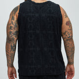 Camiseta De Tirantes Link Textured - Negro