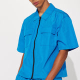 Camisa Lose You Every Time Cropped Short Sleeve - Azul
