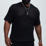 Camiseta Milton Textured Crew Neck - Negro