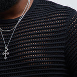 Camiseta Milton Textured Crew Neck - Negro