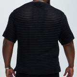 Camiseta Milton Textured Crew Neck - Negro