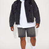Short De Mezclilla Cornell Slim - Deslavado Negro