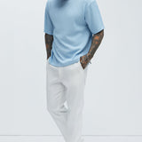 Camiseta Rope Textured Relaxed - Azul Claro