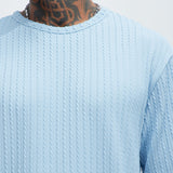 Camiseta Rope Textured Relaxed - Azul Claro