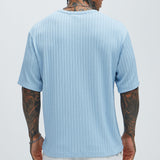 Camiseta Rope Textured Relaxed - Azul Claro