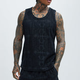 Camiseta De Tirantes Link Textured - Negro