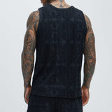 Camiseta De Tirantes Link Textured - Negro