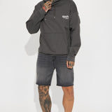 Short De Mezclilla Cornell Slim - Deslavado Negro