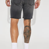 Short De Mezclilla Cornell Slim - Deslavado Negro