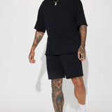 Camisa De Manga Corta I Like How It Looks Oversized Terry - Negro