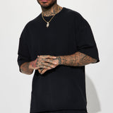Camisa De Manga Corta I Like How It Looks Oversized Terry - Negro