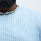 Camiseta Rope Textured Relaxed - Azul Claro