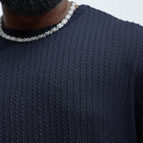 Camiseta Rope Textured Relaxed - Azul Marino