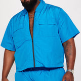 Camisa Lose You Every Time Cropped Short Sleeve - Azul
