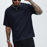 Camiseta Rope Textured Relaxed - Azul Marino