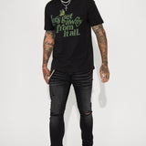 Camisa De Manga Corta Let's Get Away - Negro