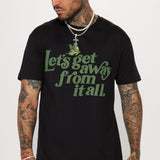 Camisa De Manga Corta Let's Get Away - Negro
