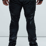 Pantalón Apilado De Pierna Ancha Foil Me Once - Negro