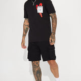 Camisa De Manga Corta Create Love - Negro