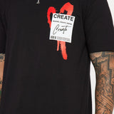 Camisa De Manga Corta Create Love - Negro