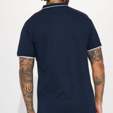 Camisa Polo Shred White And Blue Short Sleeve - Multicolor