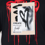 Camisa De Manga Corta Create Love - Negro