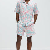 Camisa Pastel Floral - Rosa/Combinado