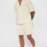 Abotonado Check My Bank Statement Knit Short Sleeve - Crema