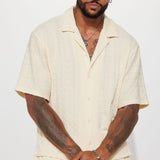Abotonado Check My Bank Statement Knit Short Sleeve - Crema