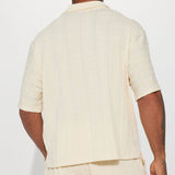 Abotonado Check My Bank Statement Knit Short Sleeve - Crema