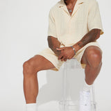 Shorts Check My Bank Statement Knit - Crema