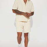 Shorts Check My Bank Statement Knit - Crema