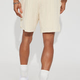 Shorts Check My Bank Statement Knit - Crema