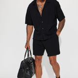 Abotonado Check My Bank Statement Knit Short Sleeve - Negro