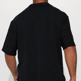 Abotonado Check My Bank Statement Knit Short Sleeve - Negro