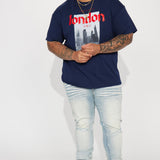 Camisa De Manga Corta London - Azul Marino