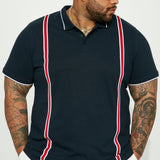 Camisa Polo Shred White And Blue Short Sleeve - Multicolor