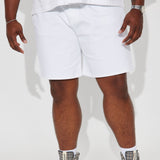 Shorts de mezclilla relajados de Mike - Blanco
