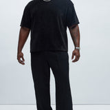 Camisa De Manga Corta Greenville Waffle Knit Relaxed - Negro