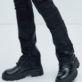 Pantalón Apilado De Pierna Ancha Foil Me Once - Negro