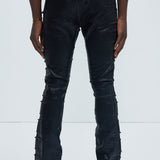 Pantalón Apilado De Pierna Ancha Foil Me Once - Negro