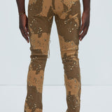 Pantalón Apilado De Pierna Ancha Be Square - Camuflaje