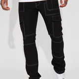 Pantalón On Your Mind Stacked Flare Nylon - Negro