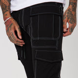 Pantalón On Your Mind Stacked Flare Nylon - Negro